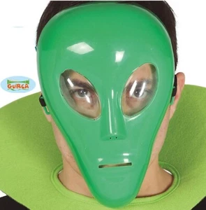 Alien Fancy Dress Face Mask Green Alian PVC mask New fg - Picture 1 of 3