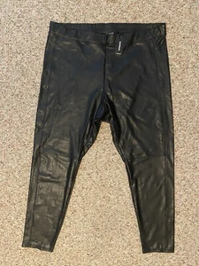 Express Legging High Rise Kunstleder Schwarz Leggings Hose Damen Gr. XL - Bild 1 von 15