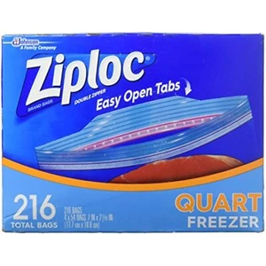 Ziploc Double Zipper Heavy Duty Quart Freezer Bags (216 CT) - Picture 1 of 1