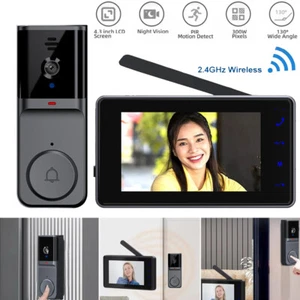 Video Intercom System 4.3" Monitor Video Doorbell Outdoor IR Camera Door Bell - Picture 1 of 14