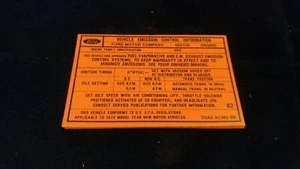 1972 MERCURY MONTEGO MARQUIS MONTEREY COLONY PARK 400 V8 ENGINE EMISSIONS DECAL - Picture 1 of 1