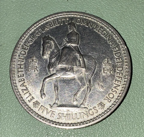 1953 Great Britian British Five Shillings Crown Queen Elizabeth II Coronation Cover