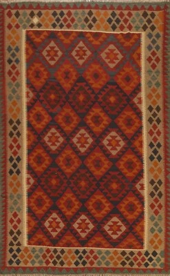 Tribal Reversible Kilim Afghan Geometric Hand-Woven Oriental Area Rug 7'x10' - Image 1 of 4