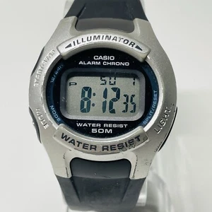 Casio Illuminator Watch Men Black 40mm WR50M Alarm Chrono Day Date New Battery - Picture 1 of 11