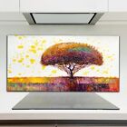 Kitchen Splashback Toughened Glass Heat Resistant 120x60 painting tree colourful