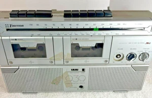 Vintage Emerson CTR 939 Boombox Dual Cassette Stereo AM/FM RADIO WORKS ONLY READ - Picture 1 of 14