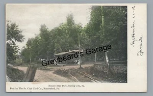 Trolley Station Bonnie Brae Park Railroad SPRING CITY PA Chester County Postcard - Picture 1 of 2