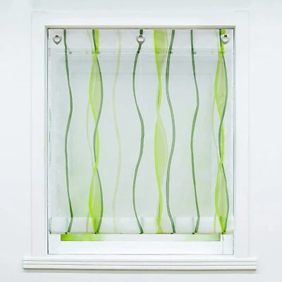 Raffrollo Gardine ohne Bohren Rollos Ösenrollo Raffgardinen Voile Modern Vorhang - Bild 1 von 4