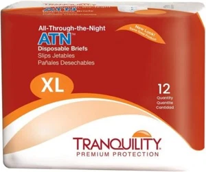 Tranquility Premium ATN Disposable Briefs with Tabs X-Large 12 Ct Overnight Prot - Picture 1 of 6