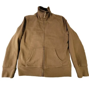 LL Bean Sweater Mens Large Brown Fur Lined Full Zip Heavy Jacket Pockets Mock - Bild 1 von 10