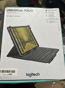 Logitech Universal Folio Case Bluetooth Wireless Keyboard Fits 9-10" Tablets iOS - Picture 1 of 1