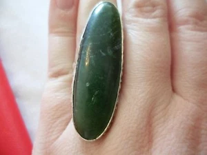 Handwerklich gefertigter Seraphenit Statement Ring in 925 Sterling Silber - Größe 8,5 - Bild 1 von 7