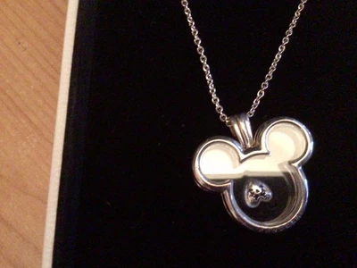 Genuine Pandora Disney Mickey Mouse Floating Locket Charm Necklace & 1 charm - Image 1 of 4