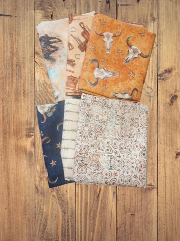 Paquete surtido de 6 cuartos de grasa con temática de crema salvaje occidental Foto 1 de 1