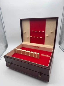 VINTAGE ONEIDA COMMUNITY HOLZ BESTECK SILBERBESTECK AUFBEWAHRUNGSBOX KOMMODE MIT SCHUBLADE - Bild 1 von 14