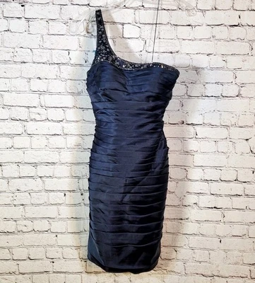 Adrianna Papell Sexy Bodycon Rouched Sequin Embellished Club Dress Size 4P - Image 1 of 4