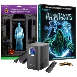 USB Projector Kit-Atmosfx Phantasms USB Projector 5.5 Ft. X 9 Ft. L Gray Hologra - Picture 1 of 12