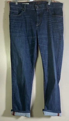 Jean ALBERTO 34x30 Real Pipe Calce Ajustado Azul Lavado Oscuro Auténtico Ribete Denim Foto 1 de 4