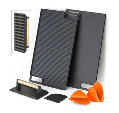 Non-Stick Cast Iron Reversible Griddle For Stove Top Or Grill - Image 1 of 4