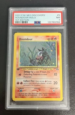 Pokémon TCG Houndour Neo Discovery First Edition Holo Rare Card 5/75 PSA 7 NM - Image 1 of 2