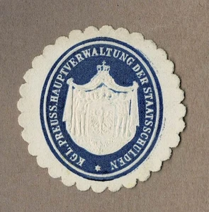 Siegelmarke Preußen: KGL. PREUSS. HAUPTVERWALTUNG DER STAATSSCHULDEN - Picture 1 of 1