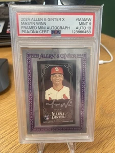 2024 Topps Allen & Ginter X Masyn Winn #MA-MW RC Mini Auto /25 PSA 9/10 - Foto 1 di 2
