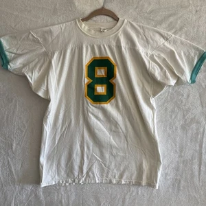 Vintage 70s Southern Athletics Football Jersey Size L Made USA #8 Cotton Ringer - Picture 1 of 11