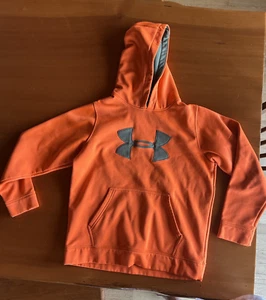 Under Armour Boy's Fleece Big Logo Hoodie Orange Youth Large - Picture 1 of 6