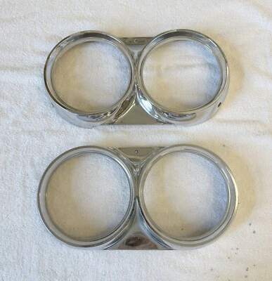 1960 Chrysler Headlight Bezels PAIR 300 F Newport New Yorker Town & Country 60 - Image 1 of 4