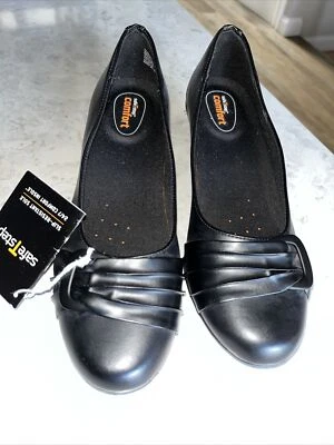 Safe T шаг комфорта женщин нескользящий обуви 9,5 новый с Ярлыками черная боковая пряжка - Изображение 1 из 4