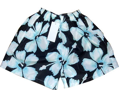 BOYS SWIMMING SHORTS WHITE BLUE LARGE FLORAL ELASTICATED WAIST BEACH SWIMWEAR - Imagem 1 de 2