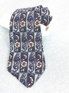 Albert Nipon Mens Silk Tie Floral Stained Glass window flowers - Picture 1 of 3