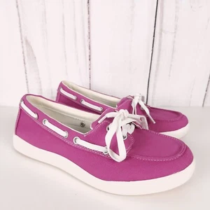 LL Bean Fuchsia Campside Boat Loafer Shoes 293379 Women's Size 9 Medium - Picture 1 of 9