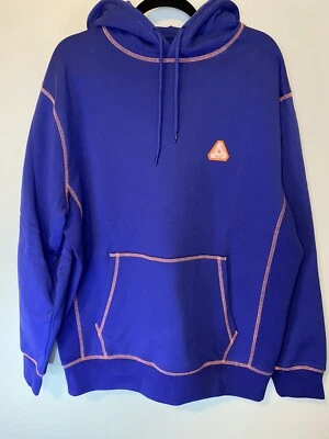 Sudadera con Capucha Palace Neo Stitch Azul Marino/Naranja Neón Costuras Talla L Precio de venta sugerido por el fabricante $150 Nueva con Etiquetas Foto 1 de 4