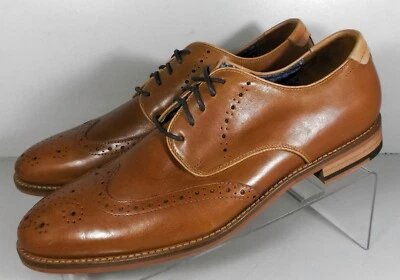 205816 SP50 MILLIKEN WINGTIP MEN'S SHOES 9 M TAN LEATHER JOHNSTON & MURPHY - Image 1 of 4