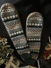 NEw Muk Luks Slipper Sox Socks Gray Blue Tan Knit Slip Resistant Soles Warm