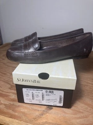 Women’s St John’s Bay US Size 6 1/2 6.5 Shoes Brown Leather Loafer - Image 1 of 4