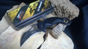 Xtreme Tactical Karambit Blade Assisted Pocket Knife Combat Finger Ring Blk EDC - Picture 1 of 6