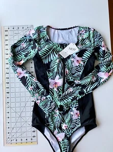 Women Long Sleeve Swimsuit One-Piece Rash Guard UV Surfing Swimwear NEW - Picture 1 of 9