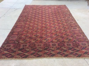 AUTÉNTICA ALFOMBRA TRIBAL ANTIGUA RUSA TURCOMANA TEKKE BOKHARA 6’ X 9’ 5” - Imagen 1 de 8