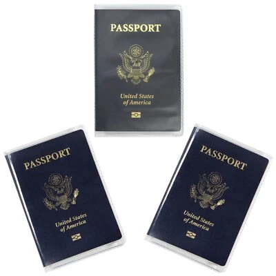 MILLENNIAL ESSENTIALS Clear Passport Cover Plastic Passport Protector Vinyl ID Card Protector