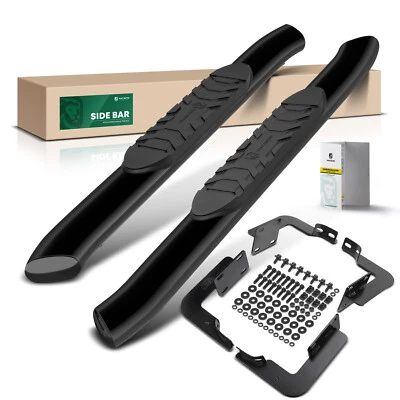 for F-250 Super Duty 99-16 Standard Cab 5" Black Steel Oval Side Step Nerf Bars - Image 1 of 4