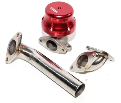 External RED 35/38MM ADJ. Turbo Wastegate+Dump Tube Pipe+Elbow Inlet Adapter - Image 1 of 4