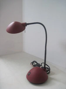 Gooseneck Lamp Red Metal Adjustable Long Neck Electric 20 Watt Bulb New - Picture 1 of 4
