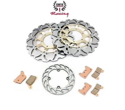 Rotores de disco de freno delanteros traseros y pastillas de freno para Honda CBR 600 RR 2006-2017 dorado Foto 1 de 4