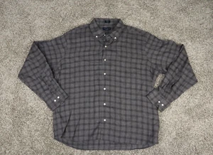 Peter Millar Mens Shirt Extra Large Gray Long Sleeve Button Up Preppy Linen - Picture 1 of 7