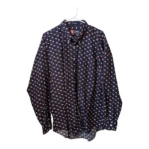 VINTAGE Ralph Lauren Chaps Button Up Shirt Adult XLarge USA Flags Mens 90s  - Picture 1 of 5