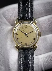 1945 Vintage Omega Norman Morris "Tear Drop" 14k Gold Plate Cal R17.8 (464) - Bild 1 von 12
