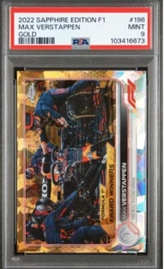 2022 Topps Chrome Sapphire Formula 1 Max Verstappen #196 Gold 44/50 PSA 9 - Picture 1 of 4
