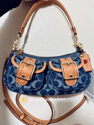 NEW Coach Ashton Baguette Bag In Signature Denim CY700 Limited - Image 1 of 4